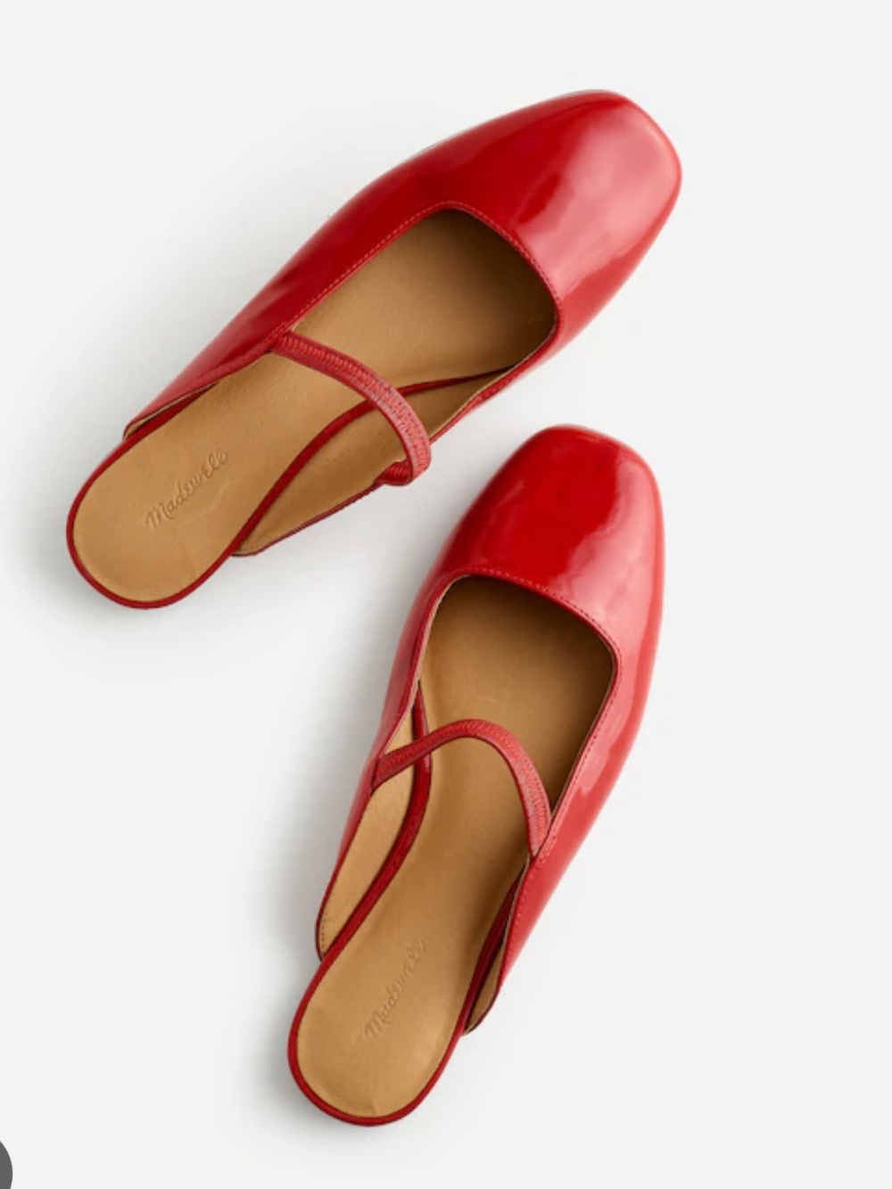 Madewell Greta Ballet Mule in Bright Red Patent